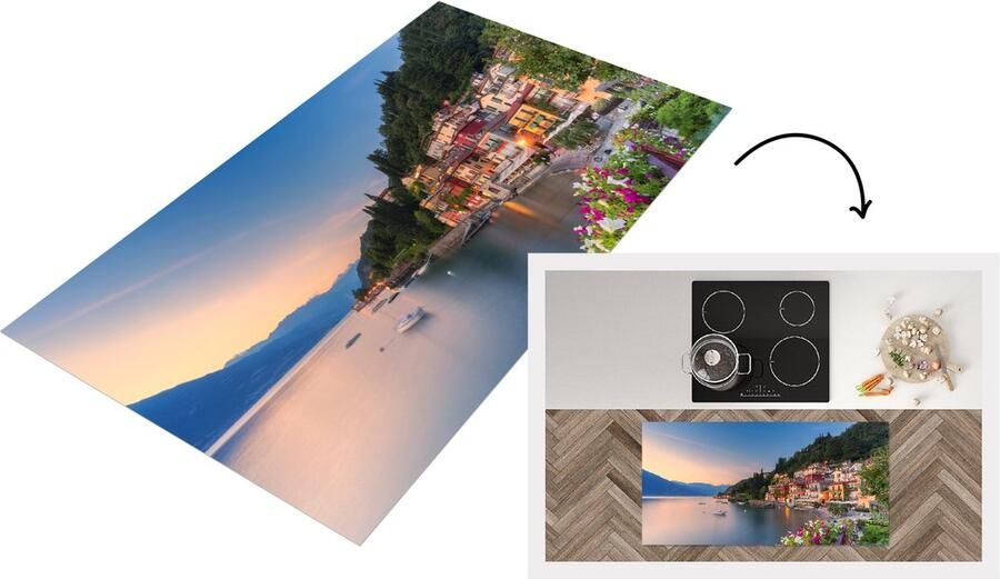 KitchenYeah Keukenloper Loper keuken Italië Zonsondergang Meer 120x60 cm Keukenloper vinyl