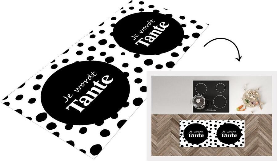 KitchenYeah Keukenloper Loper keuken 'Je wordt tante' Spreuken Quotes 120x50 cm Keukenloper vinyl