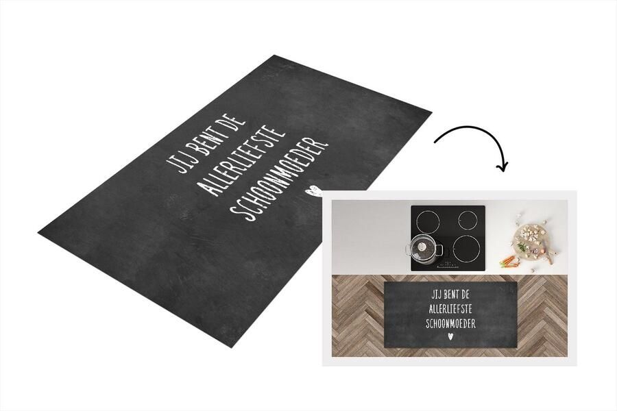 KitchenYeah Keukenloper Loper keuken Jij bent de allerliefste schoonmoeder Spreuken Schoonmoeder Quotes 120x60 cm Keukenloper vinyl