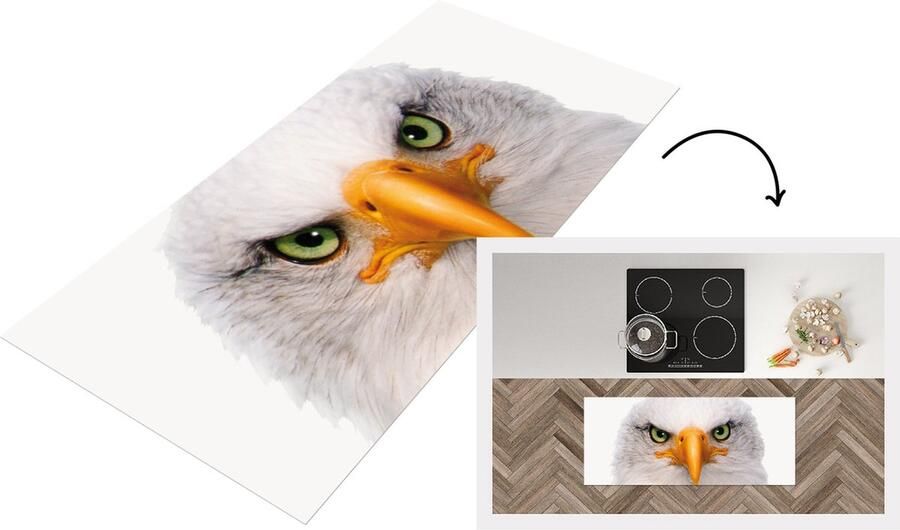 KitchenYeah Keukenloper Loper keuken Jongenkamer Adelaar Amerikaanse zeearend Portret Snavel Ogen Slaapkamer Vogel 120x50 cm Keukenloper vinyl