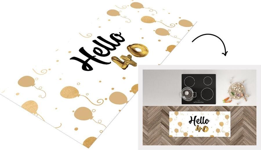 KitchenYeah Keukenloper Loper keuken Jubileum 40 jaar Versiering 120x50 cm Keukenloper vinyl