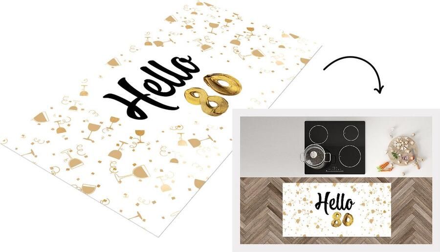 KitchenYeah Keukenloper Loper keuken Jubileum 80 Jaar Glas 120x60 cm Keukenloper vinyl