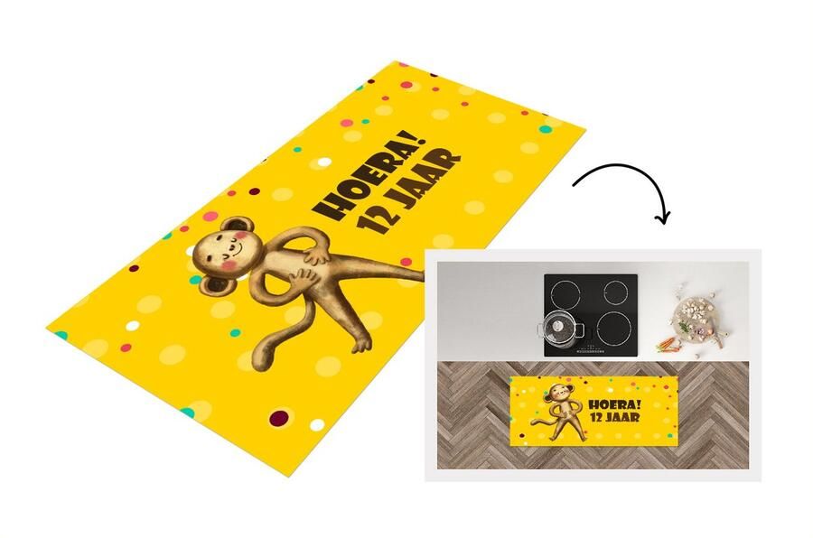 KitchenYeah Keukenloper Loper keuken Jubileum Aap Confetti 120x50 cm Keukenloper vinyl