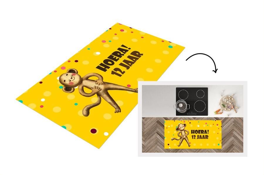 KitchenYeah Keukenloper Loper keuken Jubileum Aap Confetti 120x60 cm Keukenloper vinyl