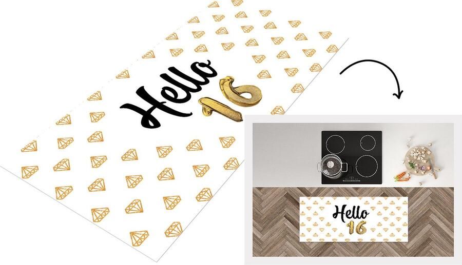 KitchenYeah Keukenloper Loper keuken Jubileum Diamant 16 jaar 120x50 cm Keukenloper vinyl