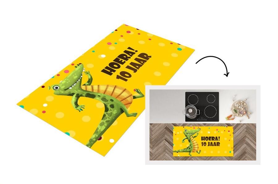 KitchenYeah Keukenloper Loper keuken Jubileum Kinderen Confetti 120x60 cm Keukenloper vinyl