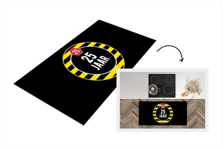 KitchenYeah Keukenloper Loper keuken Jubileum Verjaardag 25 jaar 120x60 cm Keukenloper vinyl