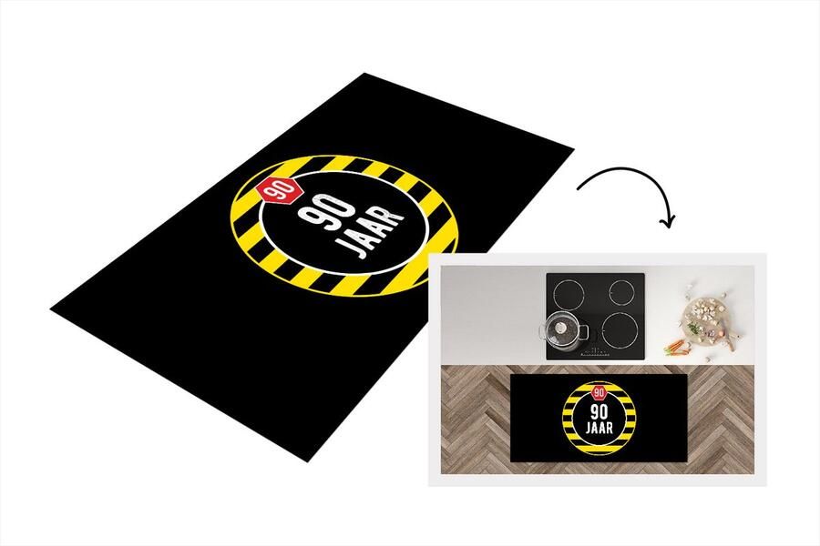 KitchenYeah Keukenloper Loper keuken Jubileum Verjaardag 90 jaar 120x60 cm Keukenloper vinyl
