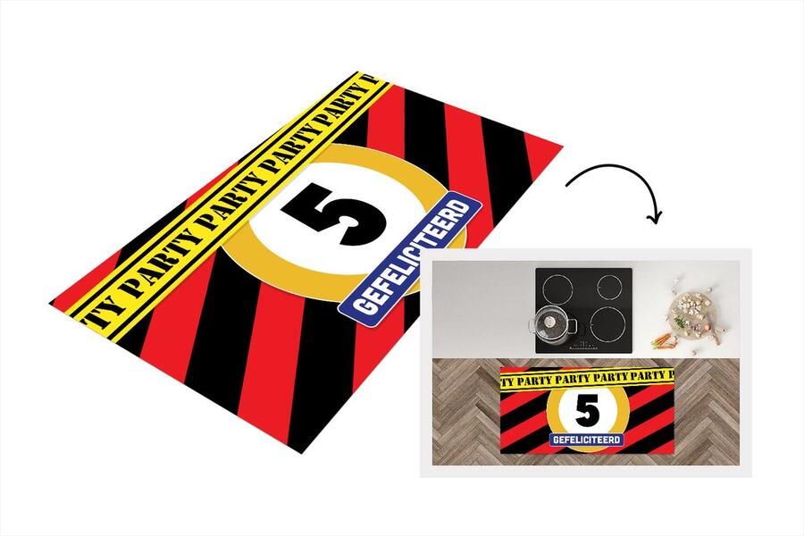 KitchenYeah Keukenloper Loper keuken Jubileum Verjaardag jaar 120x60 cm Keukenloper vinyl