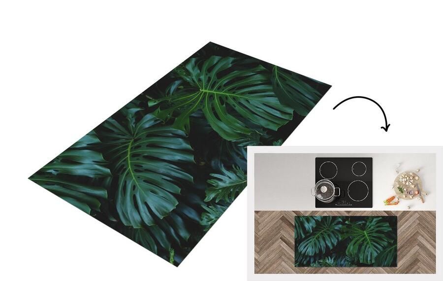 KitchenYeah Keukenloper Loper keuken Jungle Bladeren Design 120x60 cm Keukenloper vinyl