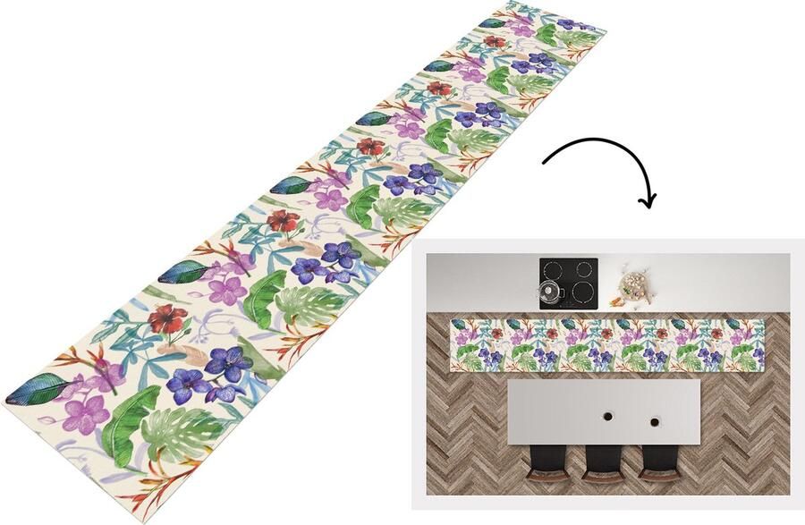KitchenYeah Keukenloper Keukenmat Jungle Bloemen Patronen 360x60 cm Keuken vloerkleed - Foto 2