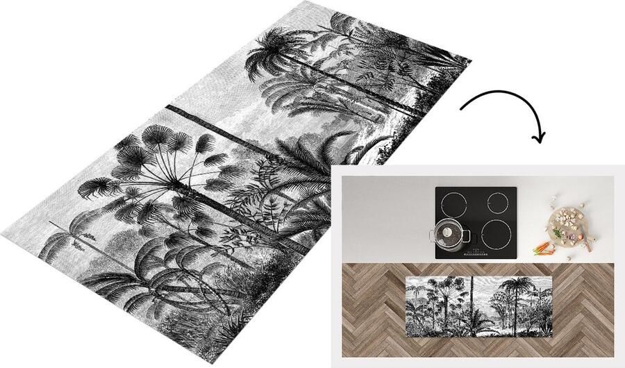 KitchenYeah Keukenloper Loper keuken Jungle Design Natuur 120x50 cm Keukenloper vinyl