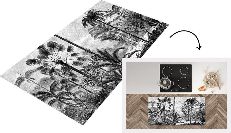 KitchenYeah Keukenloper Loper keuken Jungle Design Natuur 120x60 cm Keukenloper vinyl