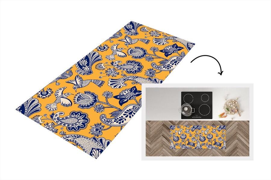 KitchenYeah Keukenloper Loper keuken Jungle Design Vogel Kolibrie 120x50 cm Keukenloper vinyl