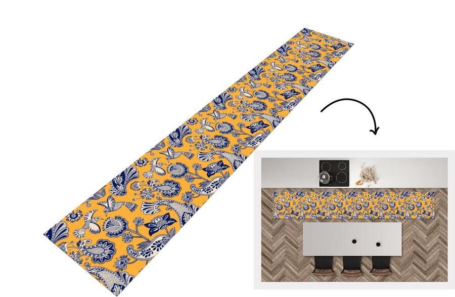 KitchenYeah Keukenloper Loper keuken Jungle Design Vogel Kolibrie 300x50 cm Keukenloper vinyl