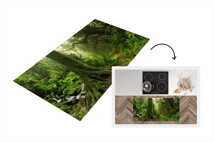 KitchenYeah Keukenloper Loper keuken Jungle Groen Azië 120x60 cm Keukenloper vinyl