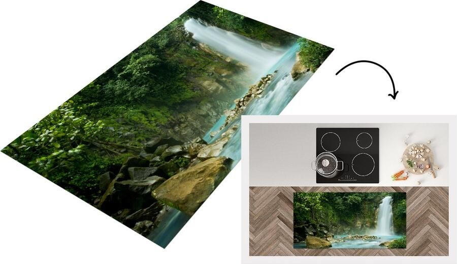KitchenYeah Keukenloper Loper keuken Jungle Natuur Waterval 120x60 cm Keukenloper vinyl