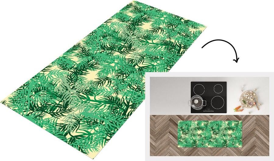 KitchenYeah Keukenloper Loper keuken Jungle Patronen Camouflage 120x50 cm Keukenloper vinyl