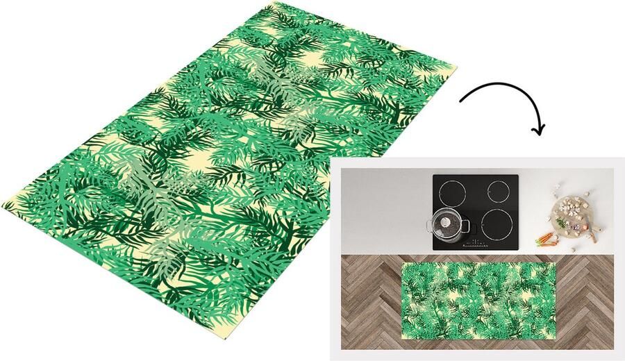 KitchenYeah Keukenloper Loper keuken Jungle Patronen Camouflage 120x60 cm Keukenloper vinyl