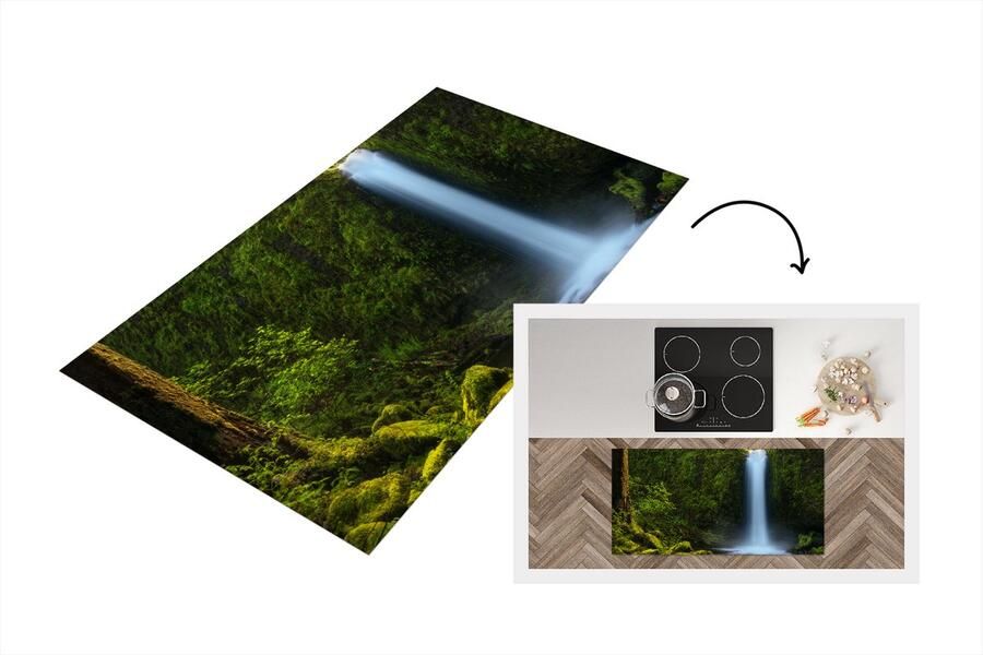 KitchenYeah Keukenloper Loper keuken Jungle Waterval Natuur 120x60 cm Keukenloper vinyl