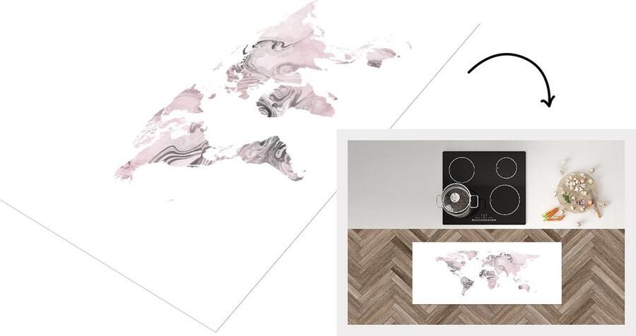 KitchenYeah Keukenloper Loper keuken Kaart Agaat Abstract 120x50 cm Keukenloper vinyl