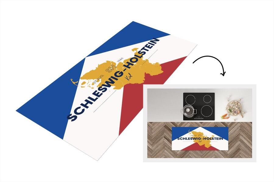 KitchenYeah Keukenloper Loper keuken Kaart Sleeswijk-Holstein Duitsland 120x50 cm Keukenloper vinyl