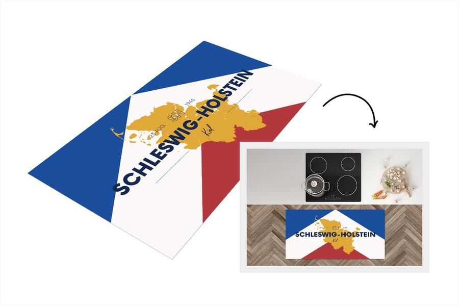 KitchenYeah Keukenloper Loper keuken Kaart Sleeswijk-Holstein Duitsland 120x60 cm Keukenloper vinyl