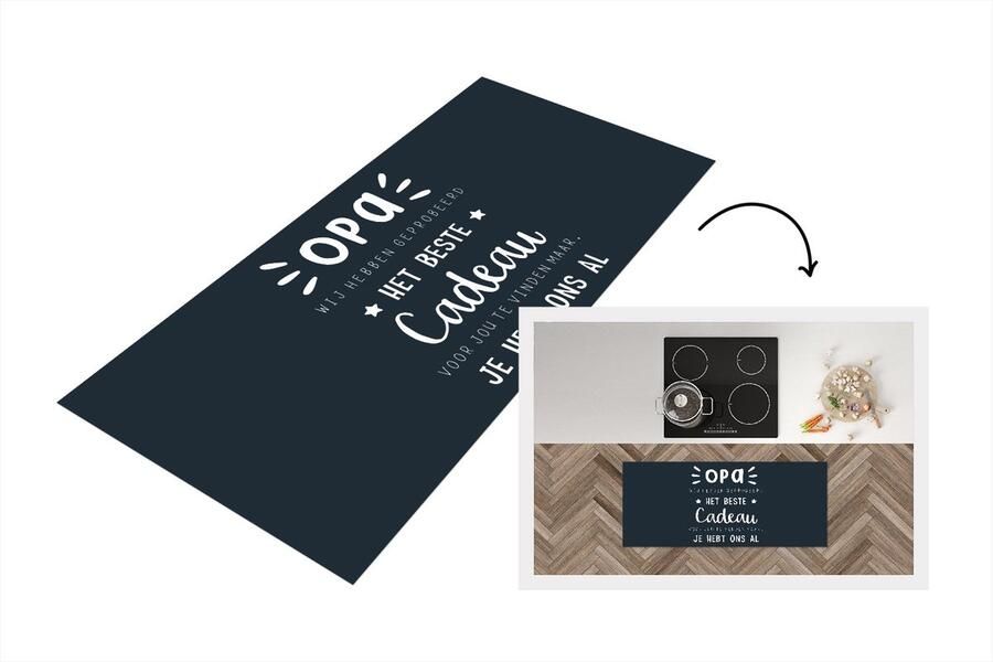 KitchenYeah Keukenloper Loper keuken Kado man Opa Spreuken Het beste cadeau Quote 120x50 cm Keukenloper vinyl