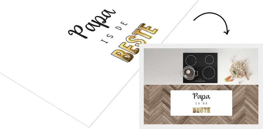 KitchenYeah Keukenloper Loper keuken Kado man Papa Vaderdag Papa is de beste Quote Spreuken 120x50 cm Keukenloper vinyl