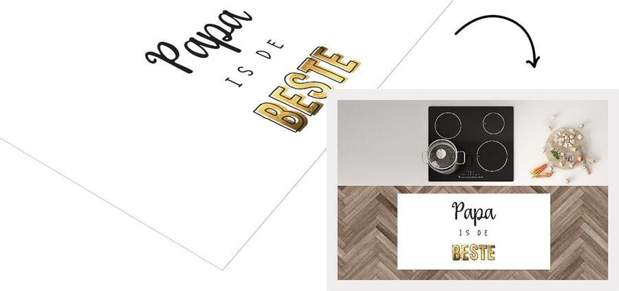 KitchenYeah Keukenloper Loper keuken Kado man Papa Vaderdag Papa is de beste Quote Spreuken 120x60 cm Keukenloper vinyl