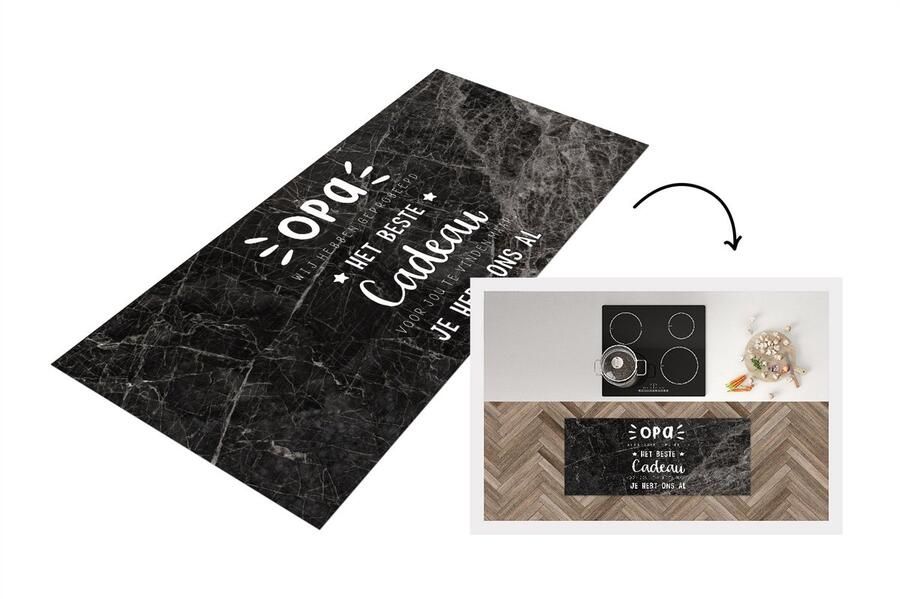 KitchenYeah Keukenloper Loper keuken Kado man Quote Opa Spreuken Het beste cadeau 120x50 cm Keukenloper vinyl