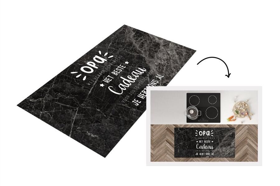 KitchenYeah Keukenloper Loper keuken Kado man Quote Opa Spreuken Het beste cadeau 120x60 cm Keukenloper vinyl