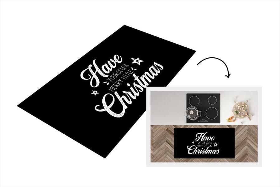 KitchenYeah Keukenloper Loper keuken Kerst Have yourself a merry little Christmas Spreuken Quotes 120x60 cm Keukenloper vinyl