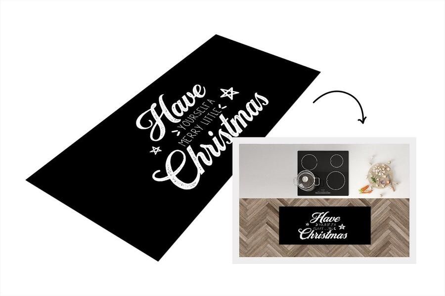 KitchenYeah Keukenloper Loper keuken Kerst Have yourself a merry little Christmas Spreuken Quotes 120x50 cm Keukenloper vinyl