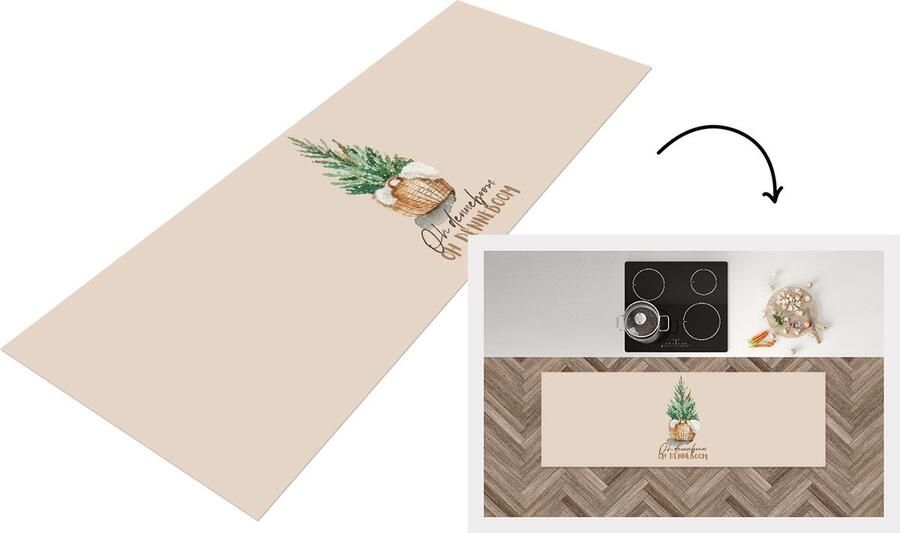 KitchenYeah Keukenloper Loper keuken Kerst Oh denneboom oh denneboom Spreuken Quotes 150x50 cm Keukenloper vinyl