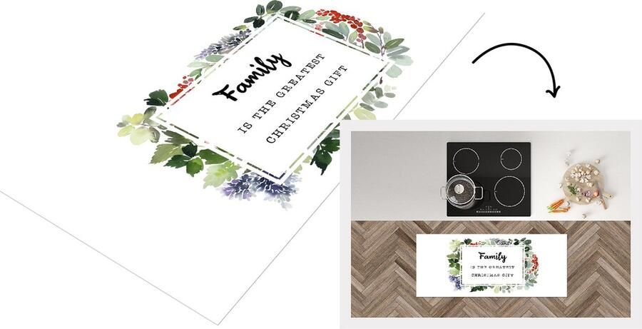 KitchenYeah Keukenloper Loper keuken Kerst Quote -Familie 120x50 cm Keukenloper vinyl