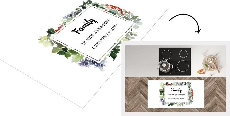 KitchenYeah Keukenloper Loper keuken Kerst Quote -Familie 120x60 cm Keukenloper vinyl