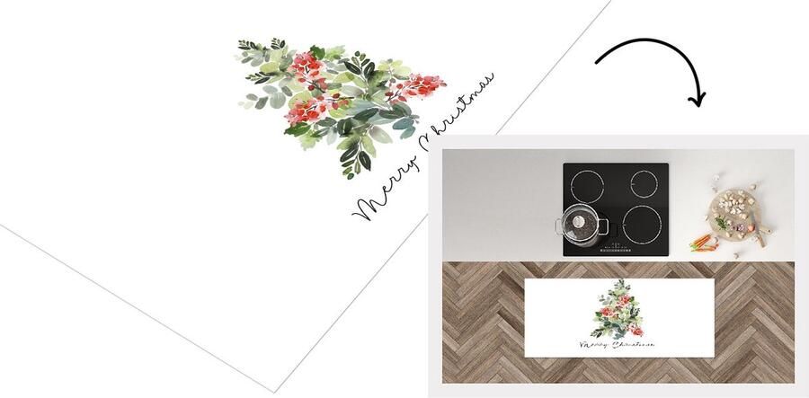 KitchenYeah Keukenloper Loper keuken Kerst Quote Kerstboom 120x50 cm Keukenloper vinyl