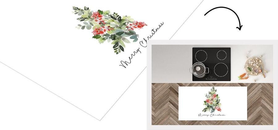 KitchenYeah Keukenloper Loper keuken Kerst Quote Kerstboom 120x60 cm Keukenloper vinyl