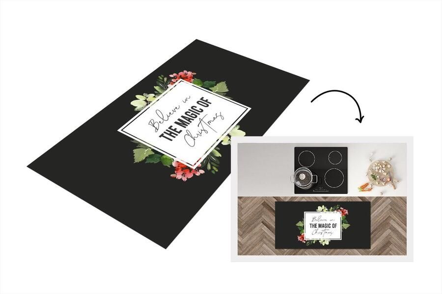 KitchenYeah Keukenloper Loper keuken Kerst Quote Magie 120x60 cm Keukenloper vinyl