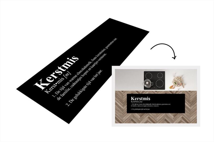 KitchenYeah Keukenloper Loper keuken Kerst Quotes Kerstmis definitie Woordenboek Spreuken 150x50 cm Keukenloper vinyl