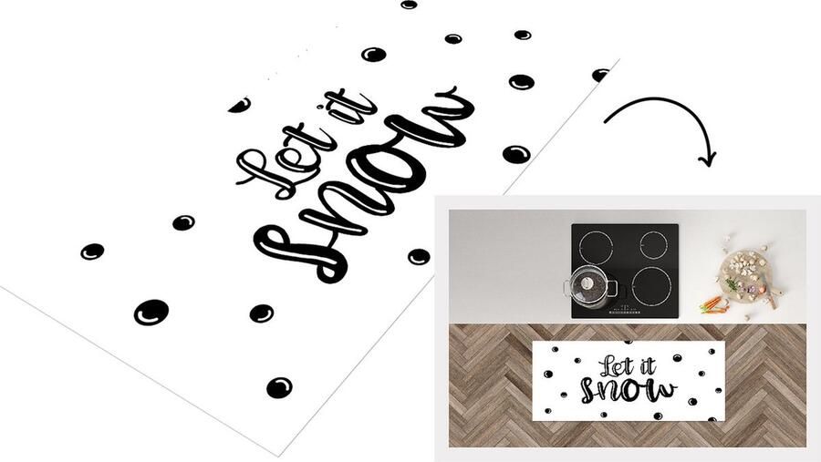 KitchenYeah Keukenloper Loper keuken Kerst Quotes Sneeuw Let it snow Spreuken 120x50 cm Keukenloper vinyl