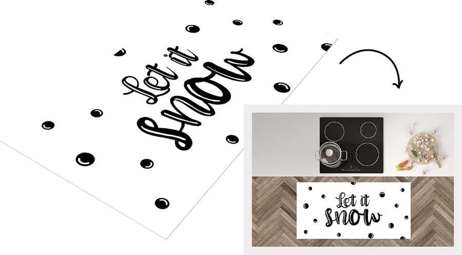 KitchenYeah Keukenloper Loper keuken Kerst Quotes Sneeuw Let it snow Spreuken 120x60 cm Keukenloper vinyl