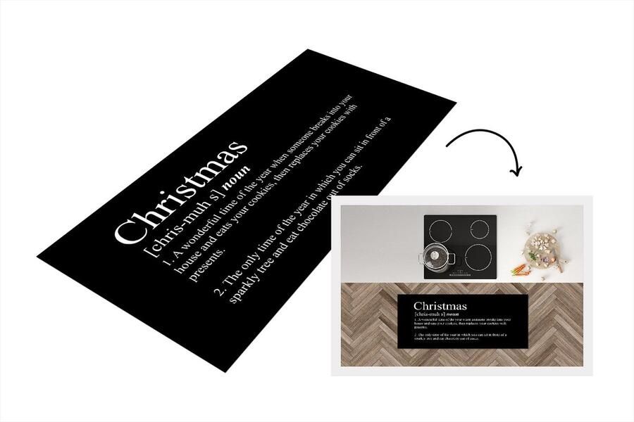 KitchenYeah Keukenloper Loper keuken Kerst Quotes Woordenboek Christmas definitie Spreuken 120x50 cm Keukenloper vinyl