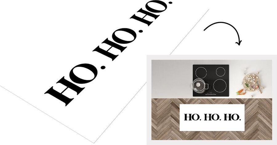 KitchenYeah Keukenloper Loper keuken Kerstman Ho ho Quotes Spreuken Kerst 120x50 cm Keukenloper vinyl