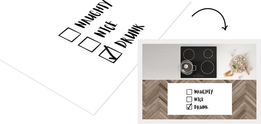 KitchenYeah Keukenloper Loper keuken Kerstman Spreuken Quotes Naughty nice drunk Kerstmis 120x60 cm Keukenloper vinyl