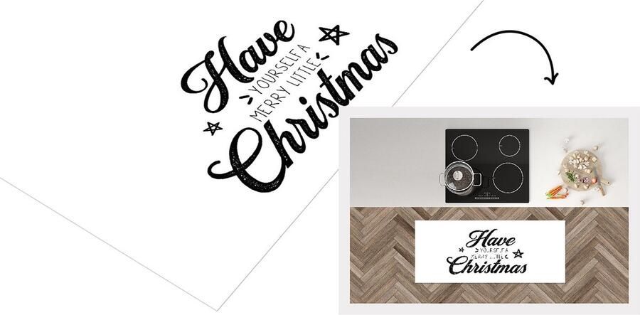 KitchenYeah Keukenloper Loper keuken Kerstmis Quotes Spreuken Have yourself a merry little Christmas 120x50 cm Keukenloper vinyl