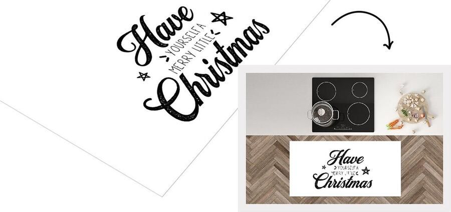 KitchenYeah Keukenloper Loper keuken Kerstmis Quotes Spreuken Have yourself a merry little Christmas 120x60 cm Keukenloper vinyl