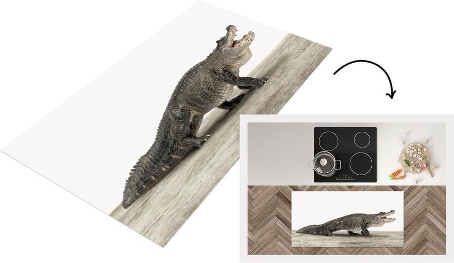 KitchenYeah Keukenloper Loper keuken Kinderkamer Krokodil Stoere jongenskamer 120x60 cm Keukenloper vinyl