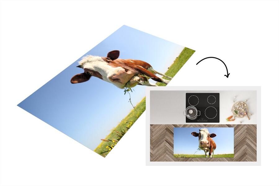 KitchenYeah Keukenloper Loper keuken Koe Dier Bloemen 120x60 cm Keukenloper vinyl